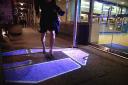 Chase sidewalk projection advertisement