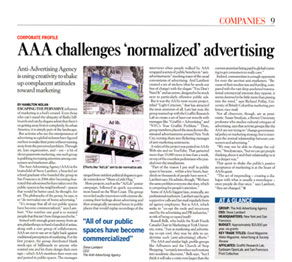 PRWeek Anti Advertising Agency article
