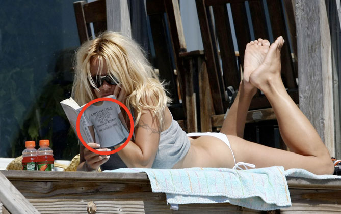 Pamela Anderson reading Unmarketable