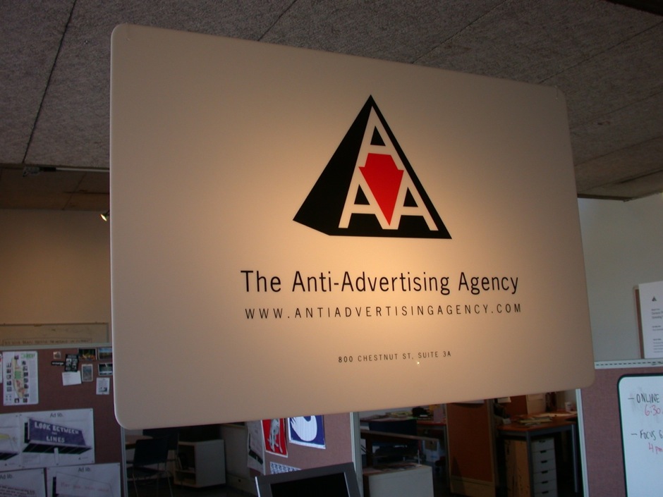 Anti-Advertising Agency interior sign
